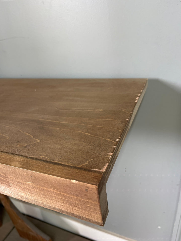 Single Wire Shelf Cover 50” x 12” deep Stained English Chestnut (Clearance) - Stumps Custom Wood