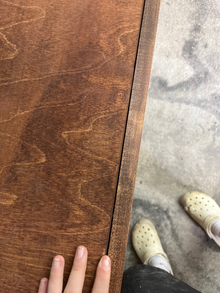Single Wire Shelf Covers 48” x 12” deep Stained Red Mahogany (Clearance) - Stumps Custom Wood