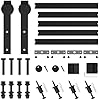 Heavy Duty Sliding Barn Door Hardware components including tracks, hangers, bolts, and accessories for smooth operation.