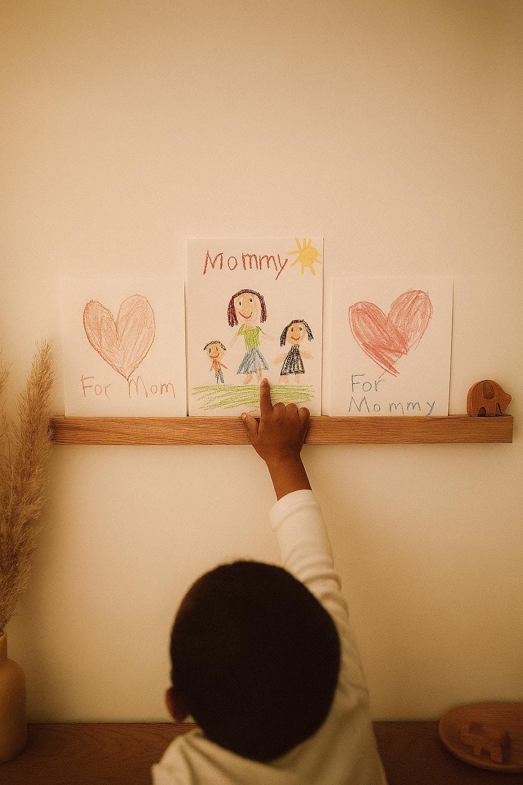 Slim Oak Wood Picture Rail: Floating Wall Art Ledge - Stumps Custom Wood