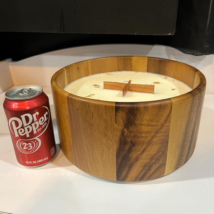 The Big A Luxury Candle 10 lb / 4.5kg Oversized Wood Bowl Candle, Strong Scented Statement Candle, Luxury Home Fragrance Gift - Stumps Custom Wood