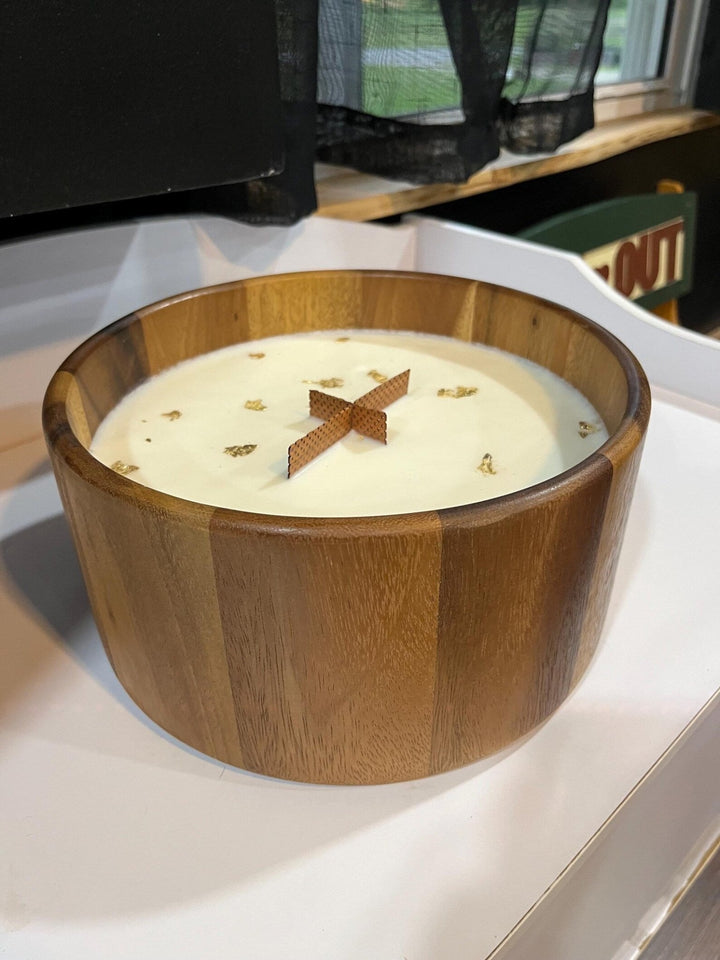 The Big A Luxury Candle 10 lb / 4.5kg Oversized Wood Bowl Candle, Strong Scented Statement Candle, Luxury Home Fragrance Gift - Stumps Custom Wood
