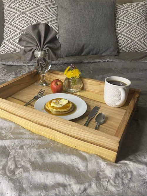 Serving Tray with Routered or Handles | Handmade Rustic Wooden Tray