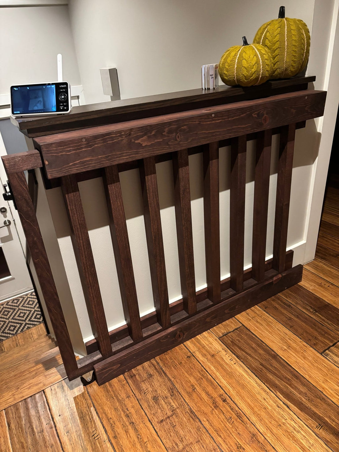 Vertical Slat Sliding Baby & Pet Gate | Concealed Wood Safety Gate - Stumps Custom Wood