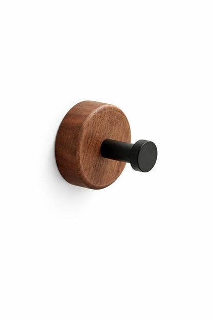 Walnut Wall Hook Modern Wood Bag & Coat Hanger Keyhole Mount - Stumps Custom Wood