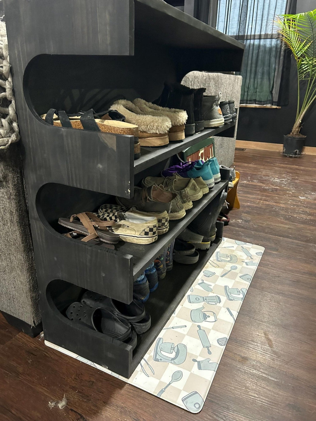 Wood Shoe Storage Organizer Rack for Entryway Shoes - Stumps Custom Wood