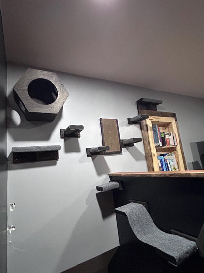 Wooden Cat Wall Bridge: Wooden Hanging Walkway - Stumps Custom Wood