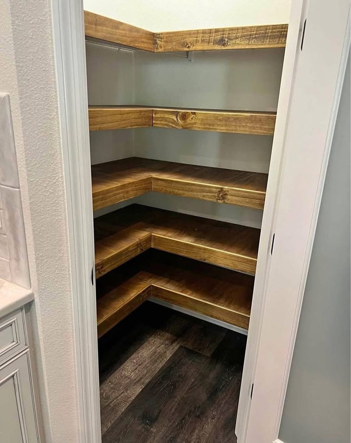 Wooden Wire Shelf Covers | Custom Floating Shelf Tops - Stumps Custom Wood