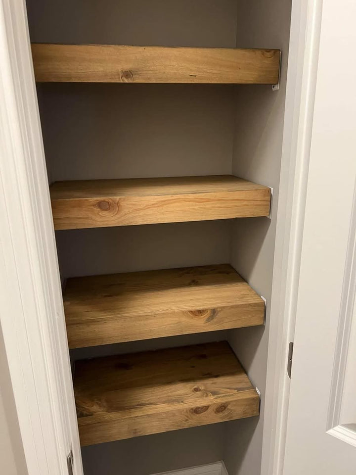 Wooden Wire Shelf Covers | Custom Floating Shelf Tops - Stumps Custom Wood