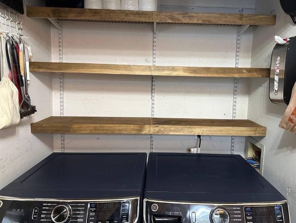 Wooden Wire Shelf Covers | Custom Floating Shelf Tops - Stumps Custom Wood
