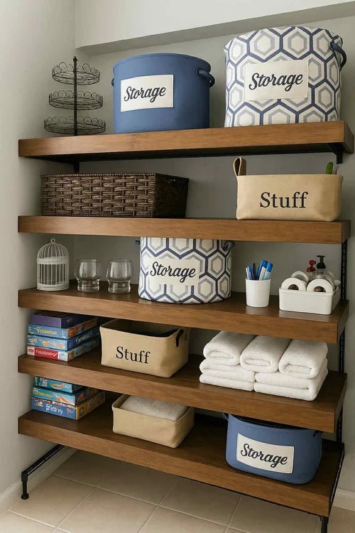 Wooden Wire Shelf Covers | Custom Floating Shelf Tops - Stumps Custom Wood